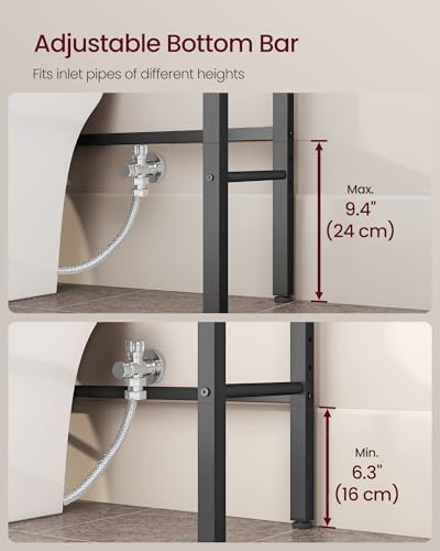 VASAGLE 4-Tier Over the Toilet Storage, Adjustable Shelves, Basket, 68.1''H - Image 5