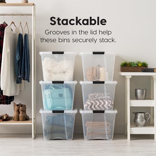 IRIS USA 6-Pack 54 Quart Storage Bins with Lids, Clear - Image 2
