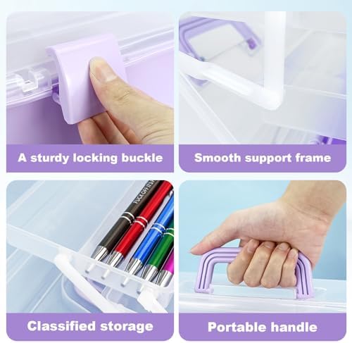 10Inch Tackle Box Organizer and Storage,Three-Layer Sewing Box With 2 Trays - Image 3