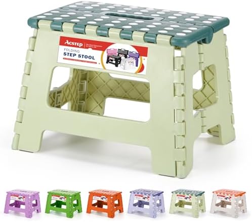 ACSTEP Folding Step Stool 9 Inch for Kids, 300 lbs, Bicolor Green by ACSTEP