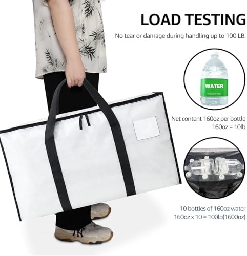 Moving Bags Heavy Duty Extra Large, Moving Boxes, Moving Supplies Essentials, Blue Storage Bins with Lids, Plastic Packing Totes, Storage Bags for Clothes with Handles & Zippers(White, 4 Pack) - Image 6