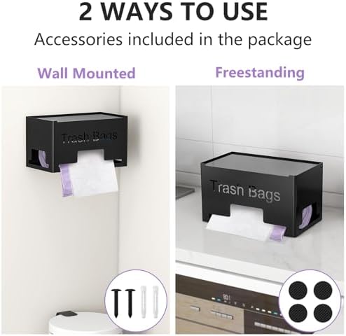 STWWO Extra Large Trash Bag Holder, Garbage Bag Dispenser Holder, Black - Image 6