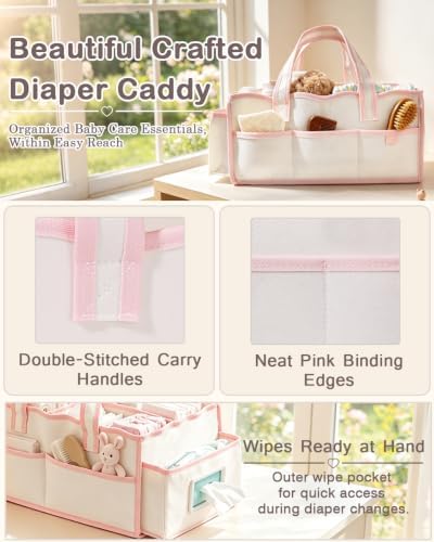 Felt Diaper Caddy Organizer with Thickened Base, Versatile Baby Caddy - Image 2