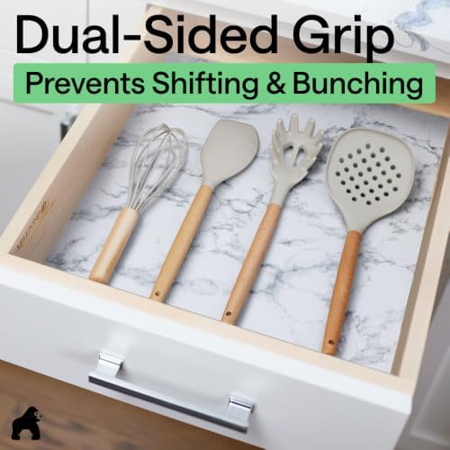 GORILLA GRIP Shelf Liner, Kitchen Drawer Protector, 12x240 Marble - Image 4