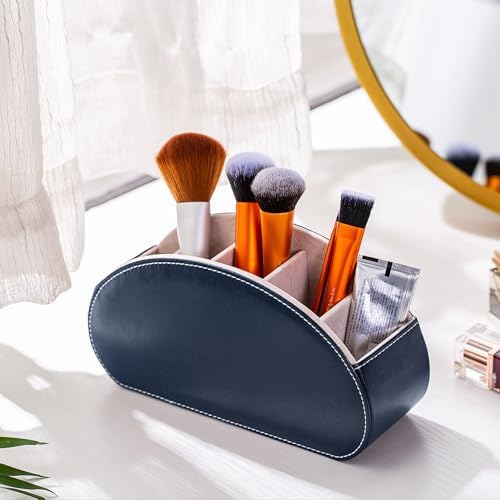 Remote Control Holders Organizer Box with 5 Compartment PU Leather Caddy - Image 4