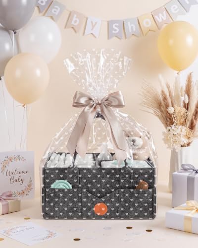 Maliton Felt Diaper Caddy Organizer for Changing Table - Large, Dark Grey - Image 7