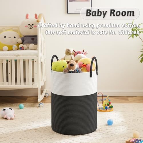 Artfeel Laundry Basket,Woven Cotton Rope Laundry Hamper,40L for Decorative Storage of Dirty Clothes,Toys and Blankets in Bathroom,Baby Room and Living Room - Image 3