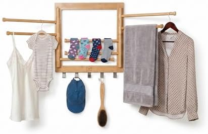 Honey-Can-Do Bamboo Wall-Mount Swivel-Arm Drying Rack, 80 lb, Natural by Honey-Can-Do