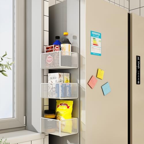 Magnetic Shelf Fridge Basket Bin for Washer Dryer Locker Whiteboard Cabinet - Image 3
