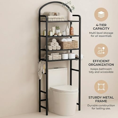 4-Tier Over The Toilet Storage, Bathroom Organizer - Image 4