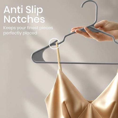 Utopia Home Plastic Hangers 20 Pack – Space Saving Clothes Hanger Grey - Image 3