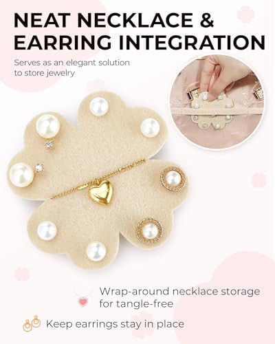 BAGSMART Hanging Jewelry Organizer Storage with Hanger Metal Hooks Double-Sided Jewelry Holder for Earrings, Necklaces, Rings on Closet, Wall, Door, 1 piece Large Pink - Image 4