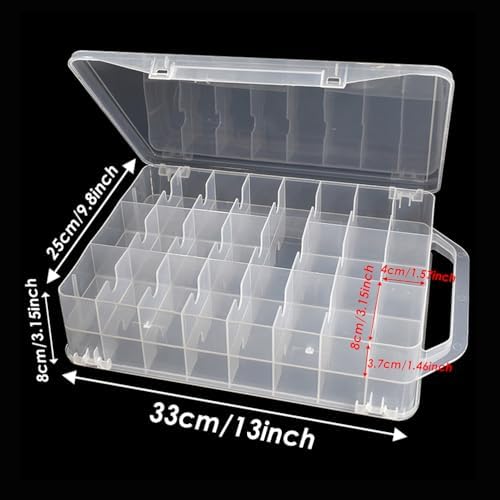 46 Grids Sewing Organizer, Double Sided Thread Box Storage, Portable Clear Plastic Organizer Box for Embroidery and Sewing Threads, Embroidery Floss, Crafts, Small Toys (Clear) - Image 4