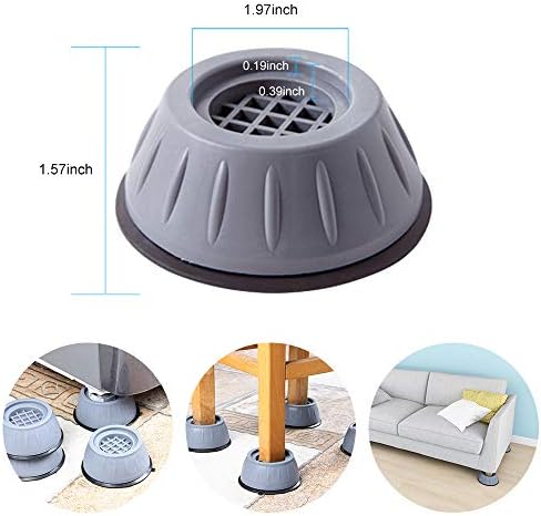 Mwellewm 8 Pcs Shock and Noise Cancelling Washing Machine Support Plastic Noise Reducing and Anti Slip Anti Vibration Rubber Washing Machine Feet Pads Anti-Walk Dryer Washer Vibration Stabilizer - Image 6