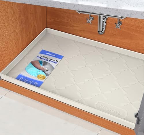 SIKADEER Waterproof Under Sink Mat 22" x 22" Silicone Mat Cabinet Protector by SIKADEER