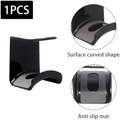 Black Headphone Stand Hanger,Hanging Headset Holder Hook Under Desk - Image 3