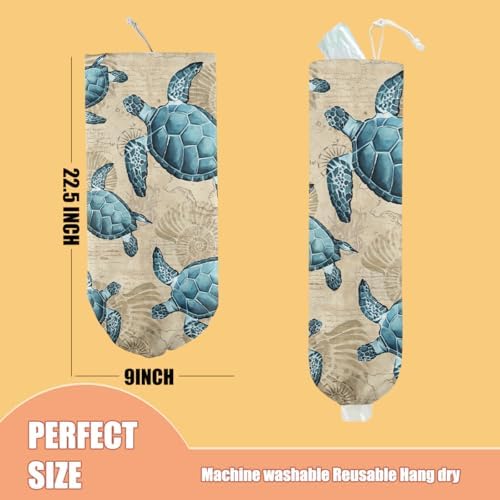 Sea Turtle Plastic Bag Holder, Wall Mount Grocery Bag Holder - Image 2