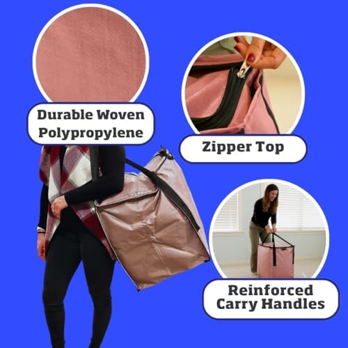 DURASACK 22-Gallon Zipper Top Heavy Duty Storage Tote Bags, Single, Mauve - Image 5