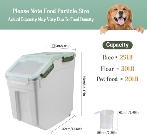 25lbs Flour Sugar Storage Containers, 4Pack Rice Storage Container (Green) - Image 2