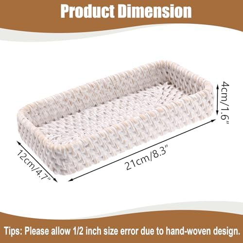 BTSKY Small Remote Basket for Coffee Table Entryway Living Room, Rattan - Image 3