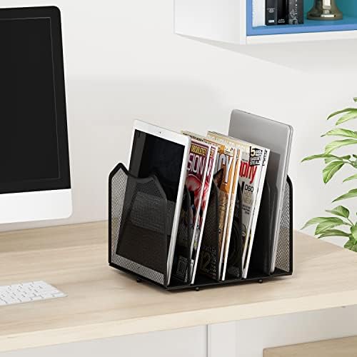 Simple Trending 5-Section Vertical File Organizer, Black - Image 3