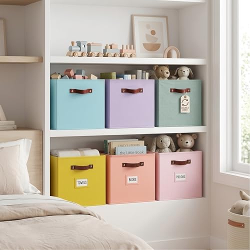 DECOMOMO Storage Bins, Cube Storage Bin with Labels - Image 2