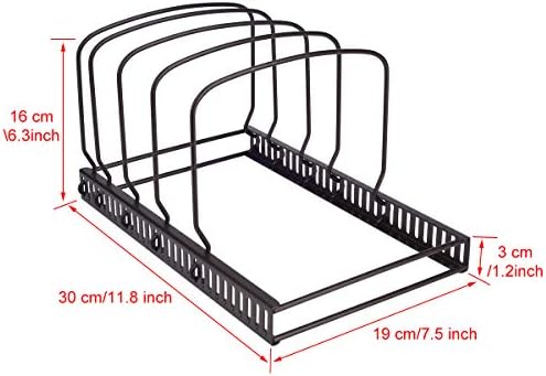 Toplife 10+ Bakeware Organizer Rack for Kitchen Bakeware, Cookware, Dinnerware, Cutting Boards, Plates, Pot and Pan Lids (Brown) - Image 2