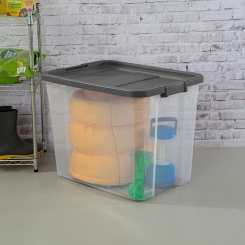 STERILITE 108 QT. Clear Stacker Storage Container Tote with Latching LID 4-Pack 4 X 1 - Image 3