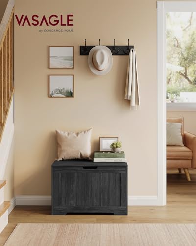 VASAGLE Storage Chest, 29.9 Inches Width Bench with 2 Safety Hinges - Image 2