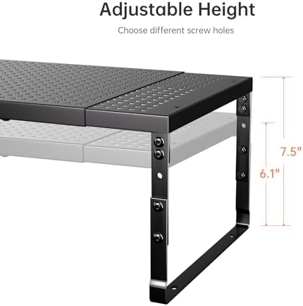 Expandable Adjustable Stackable Kitchen Organizer,Pantry Storage Shelves Racks,for cabinets Shelf, Kitchens, countertops, bathrooms,RV(1Pack/Black,Medium) - Image 4