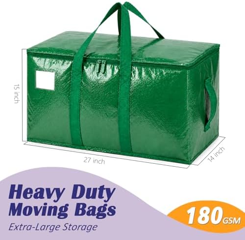 Songrey Extra Large Heavy Duty Moving Bags, 8 Pack, Dark Green - Image 2