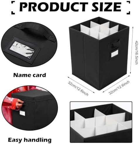2 Packs Christmas Nutcracker Storage Box 16 Inch Hold 9 Nutcrackers Figurine Collectible Black Dividers for Holiday Decor Carolers Santa Figure Nut Cracker Ornaments - Image 2