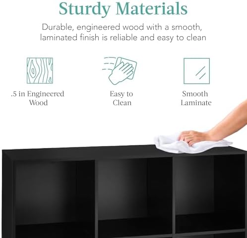 Best Choice Products 6-Cube Storage Organizer, 13.5in Shelf Opening, Bookcase, Display Shelf, Customizable w/ 3 Removable Back Panels – Black - Image 6