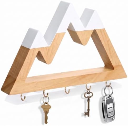Gerrii Wooden Key Hooks for Wall, Mountain Key Rack with 5 Hook 10 x 5.9 in by Gerrii
