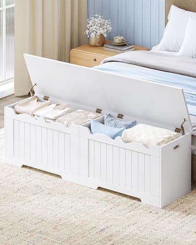 Hzuaneri 59 inches Farmhouse Storage Chest | 70 Gal | Pure White - Image 2