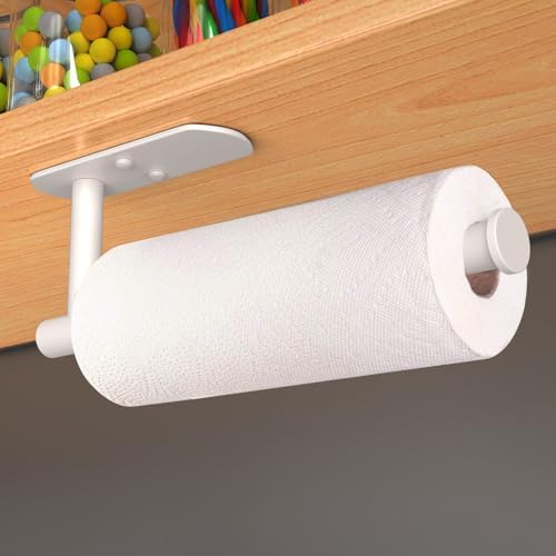 VAEHOLD Adhesive Paper Towel Holder Under Cabinet Wall Mount for Kitchen Paper Towel, Paper Towel Roll Holder Stick to Wall, Stainless Steel - Brown, 2 Pack - Image 3