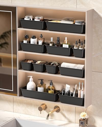 KEMETHY 25 PCS Plastic Drawer Organizers Set, 4 Sizes Vanity Organizer - Image 7