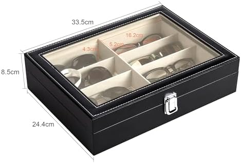 CO-Z Leather Multi Sunglasses Organizer for Women Men, Eyeglasses Eyewear Display Case with 8 Slots, Jewelry Watch Organizer, Sunglasses Jewelry Collection Case, Sunglass Glasses Storage Holder Box - Image 2