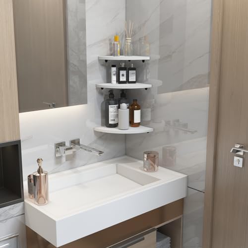 HORLIMER 6 Pack Floating Corner Shelf Wall Mount for Bedroom(White) - Image 6