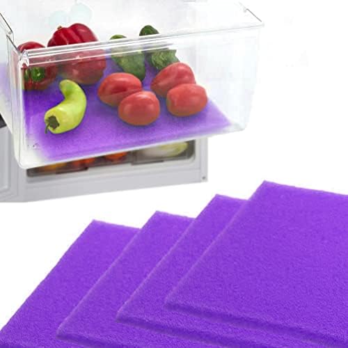 Dualplex® Fruit & Veggie Life Extender Liner for Fridge Refrigerator Drawers, 12x15 Inches (4 Pack) – Extends the Life of Your Produce & Prevents Spoilage (Purple) by DualplexTalvania