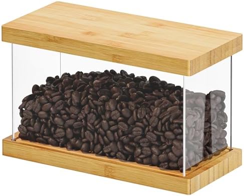 SpaceAid Bamboo Food Storage Container - Airtight Cereal Containers with Lids, Kitchen Cereal Canisters Pantry Organizers and Storage for Rice, Flour, Coffee, Snack, Extra Small 1 Pack by SpaceAid