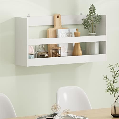 Furinno HERMITE Floating Nursery Book Shelves for Wall, White - Image 2