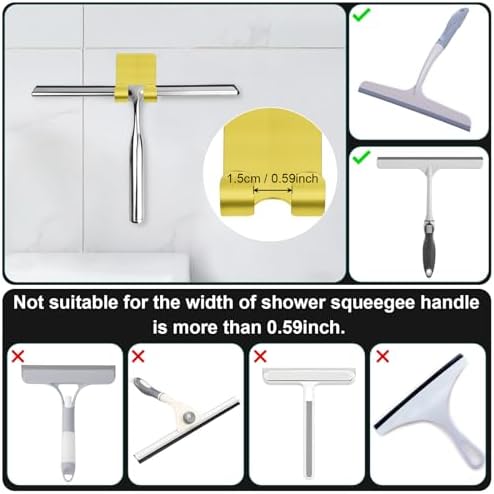 CGBE 4 Packs Shower Hooks for Inside Shower, Self Adhesive Shaver Holder Hanger Hooks for Bathroom Damage Free Wall Hooks for Razor Loofah Sponge - Gold - Image 6