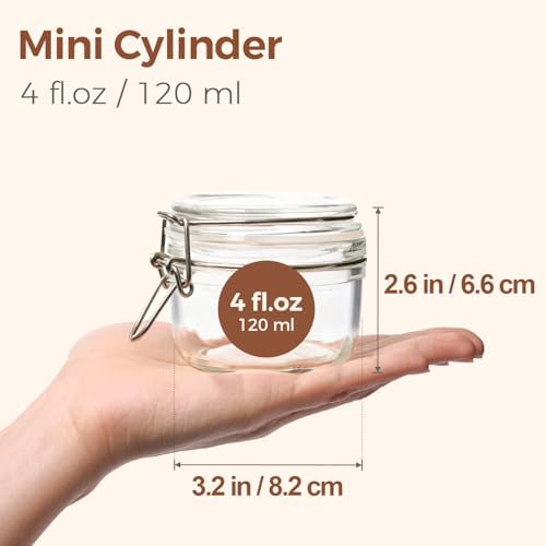 ComSaf Small Glass Spice Jars with Airtight Lids 4 oz 12 Pack Mason Pantry - Image 2
