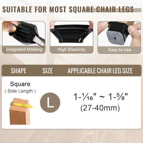 BUMACO 40Pcs Chair Leg Floor Protectors for Hardwood Floors Anti-Scratch - Image 5