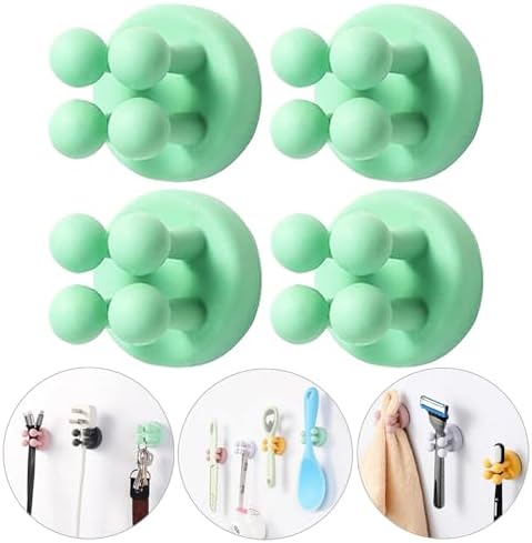 iBetterLife Silicone Toothbrush Holders for Bathrooms - 4Pcs Razor Holder for Shower Wall Mount Self Adhesive Cute Utility Dorm Room Kitchen Office Organizer Storage Hook for Kids Hanging Loofah Towel by ZEZHOU