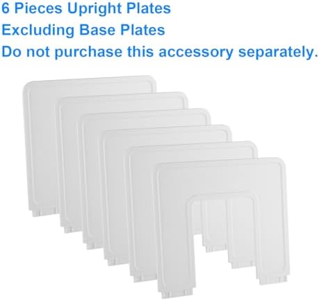 Adjustable File Sorter Accessories 6 Pieces Upright Plates, Expandable File Folder Holder Accessory, Desktop Binder Organizer, School Office File Organizer, White - Image 2