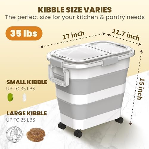 HOYTAMDA 25-35Lbs Rice Container,Collapsible Food Storage Container Wheels - Image 4