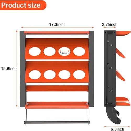 WALMANN Wall Mounted Spray Paint Can Holder, Metal Can Storage Rack - Image 3