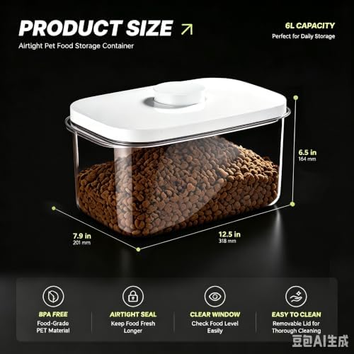 LivLab Mker 10lbs Dog Food Storage Containers With Lids & Cup - Image 4